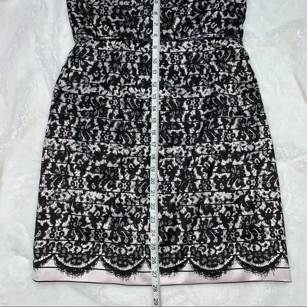 NWOT Tibi Black & Ivory Floral Silk Blend Strapless Dress SZ 8 w/ Measur… - Picture 10 of 16